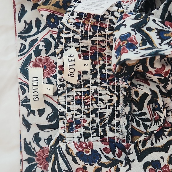 Boteh Verbena Print Crop Top Midi Skirt Set 6 Small Medium Cotton Linen - Picture 9 of 11